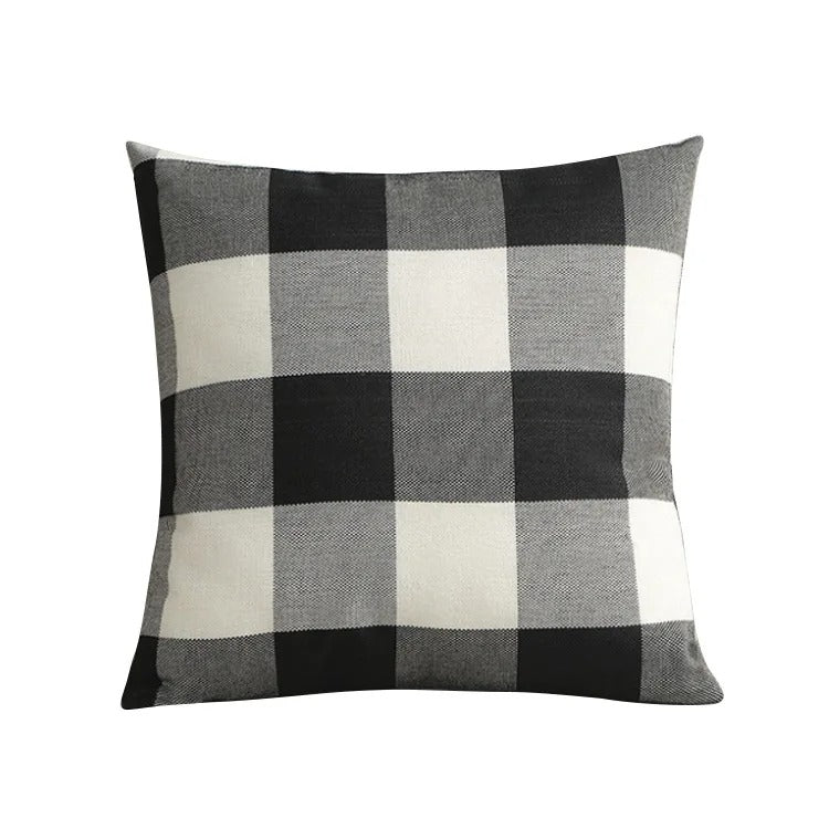 Przytulna poduszka w kratę w stylu wiejskim – Autumn Plaid