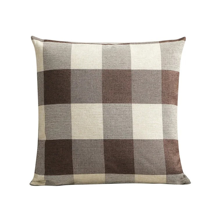 Przytulna poduszka w kratę w stylu wiejskim – Autumn Plaid