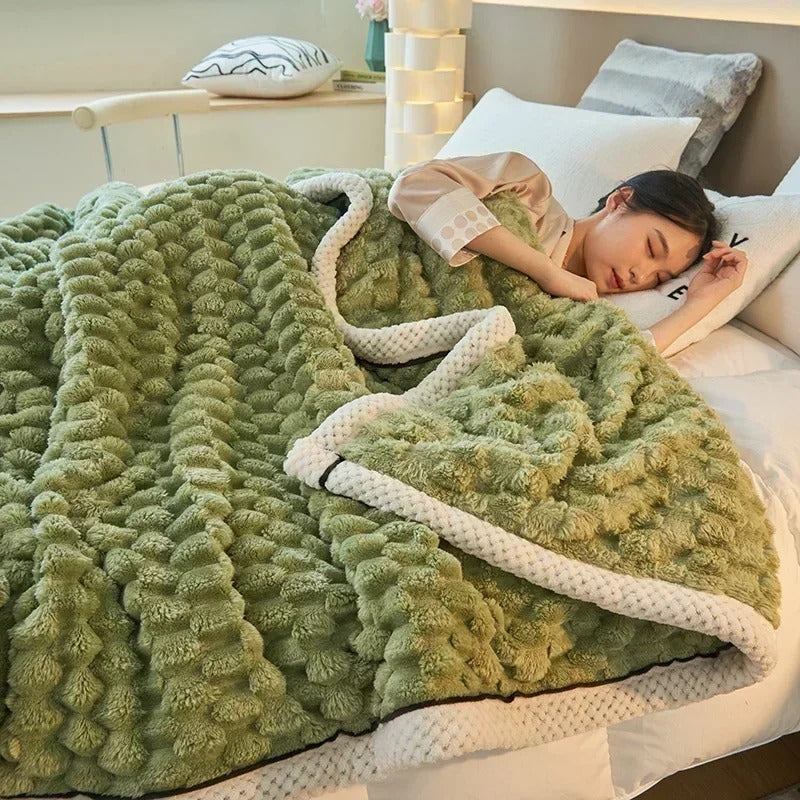 Podwójna koc z koralowego weluru na jesień i zimę – TurtleWarm