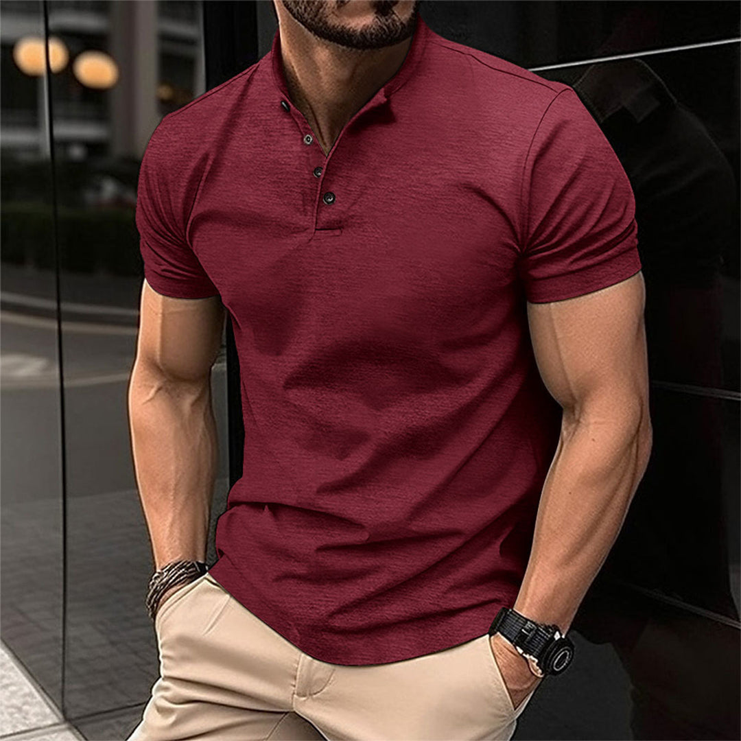 Maison - Stylowa koszulka polo dla mężczyzn-Bordowy-S-Trend Polska