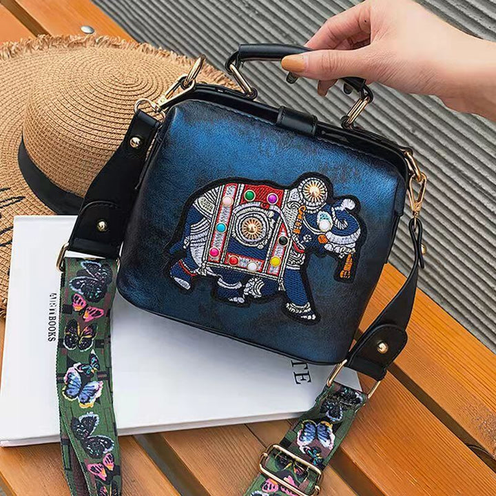 Torba na ramię z haftowanym mandalą – Lekka, wielofunkcyjna, boho design