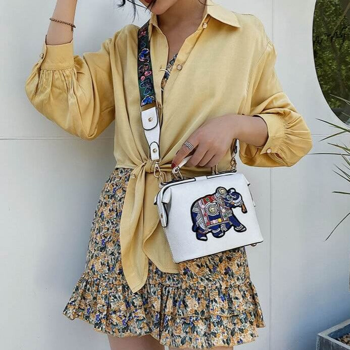 Torba na ramię z haftowanym mandalą – Lekka, wielofunkcyjna, boho design