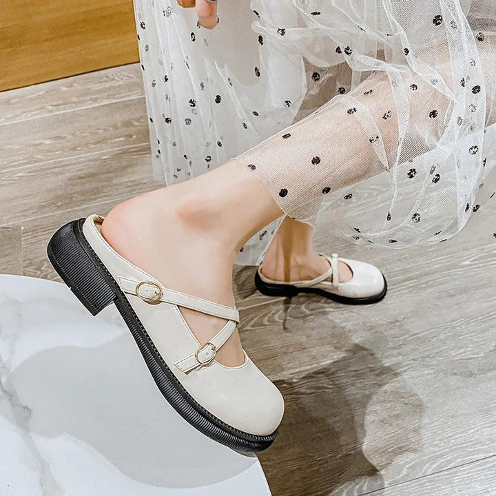 Mary Jane Pumps z eleganckim zapięciem - Clara-Ivory-35-Trend Polska