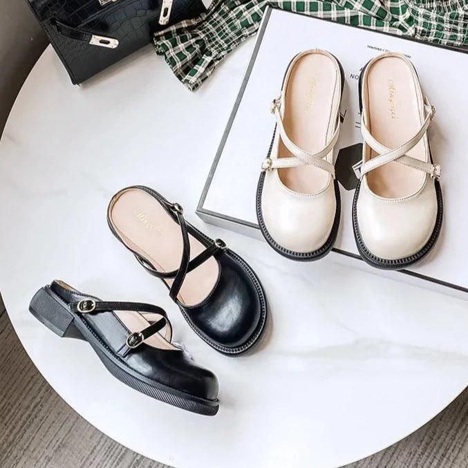 Mary Jane Pumps z eleganckim zapięciem - Clara-Ivory-35-Trend Polska