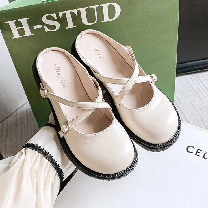 Mary Jane Pumps z eleganckim zapięciem - Clara-Ivory-35-Trend Polska
