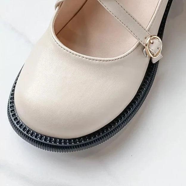 Mary Jane Pumps z eleganckim zapięciem - Clara-Ivory-35-Trend Polska