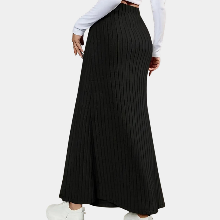 Maxi spódnica z falbanami – Selina-Czarny-XS-Trend Polska