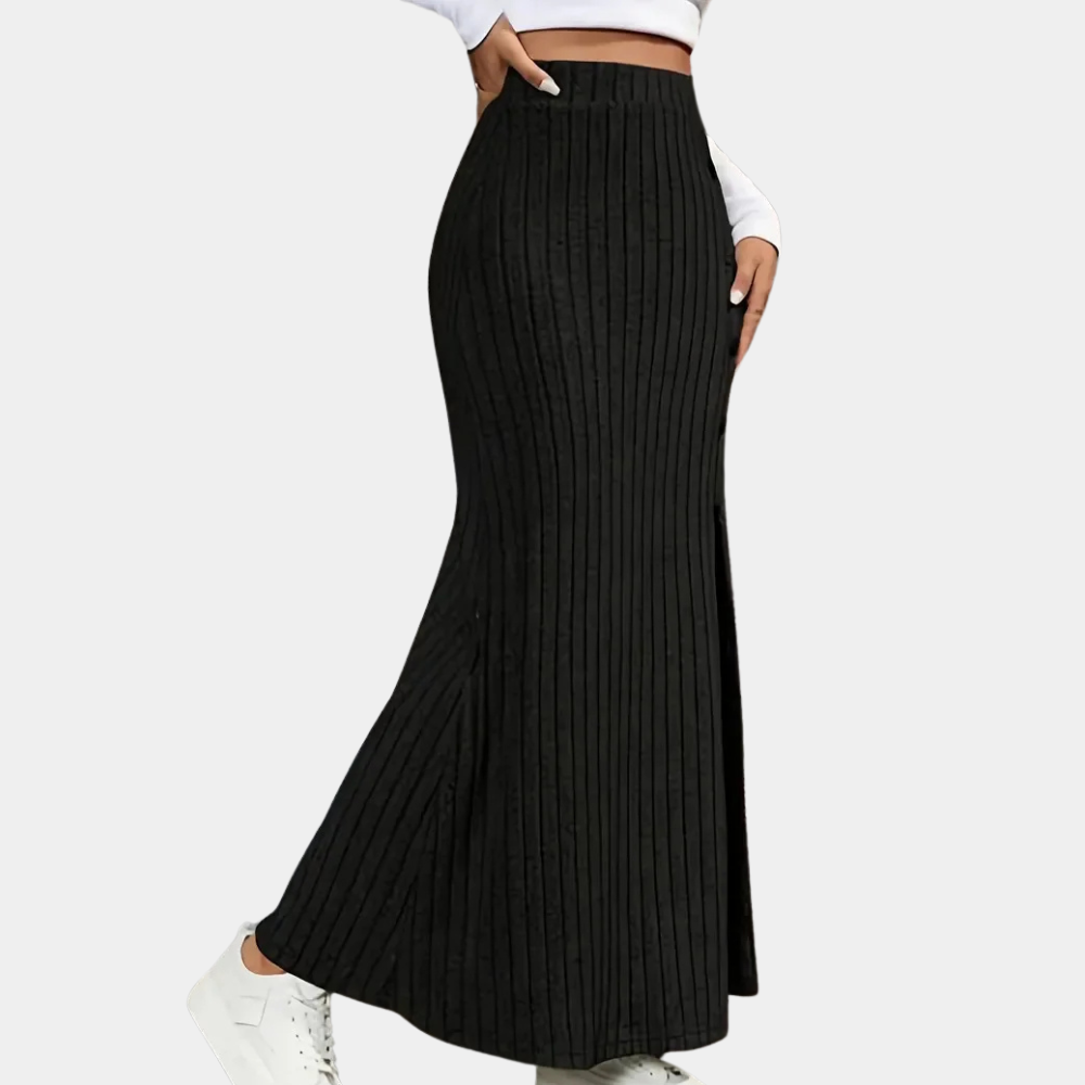 Maxi spódnica z falbanami – Selina-Czarny-XS-Trend Polska