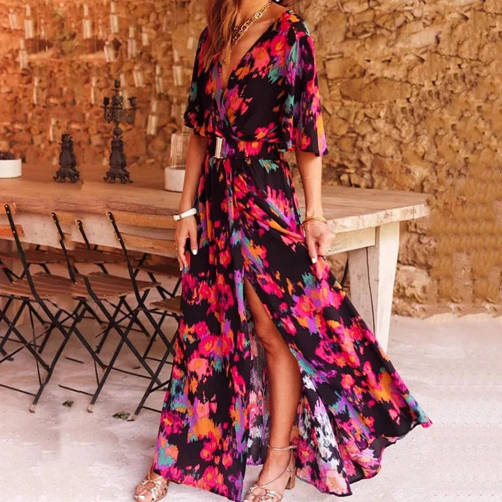 Maxi Sukienka Wikkel - Sophia-s-Czarny-Trend Polska