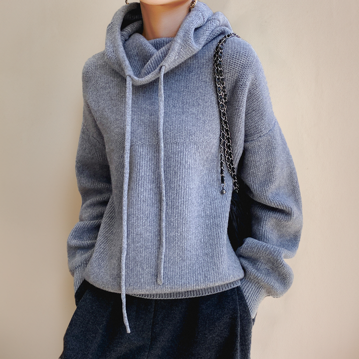 Merino Wełniany Damski Sweter z Golfem - Lena-Zielony-XS-Trend Polska