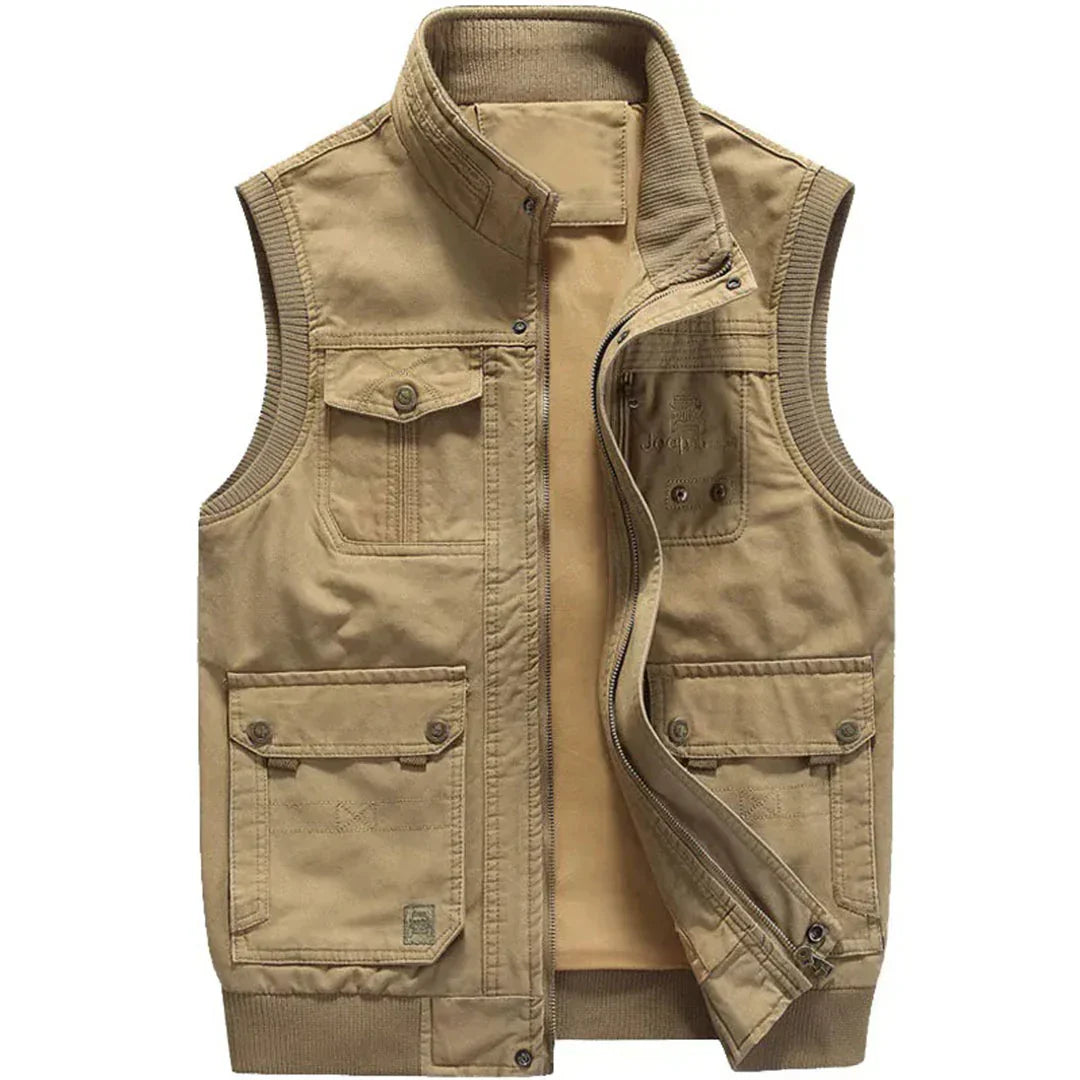 Męska kamizelka outdoorowa z funkcją – Magnus-Khaki-S-Trend Polska