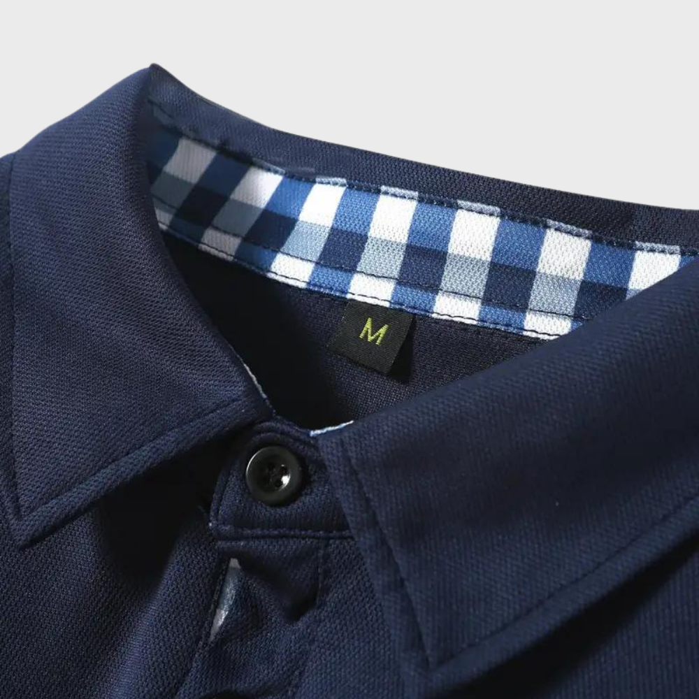 Męska koszulka polo z długim rękawem - Oliver-Czarny-S-Trend Polska