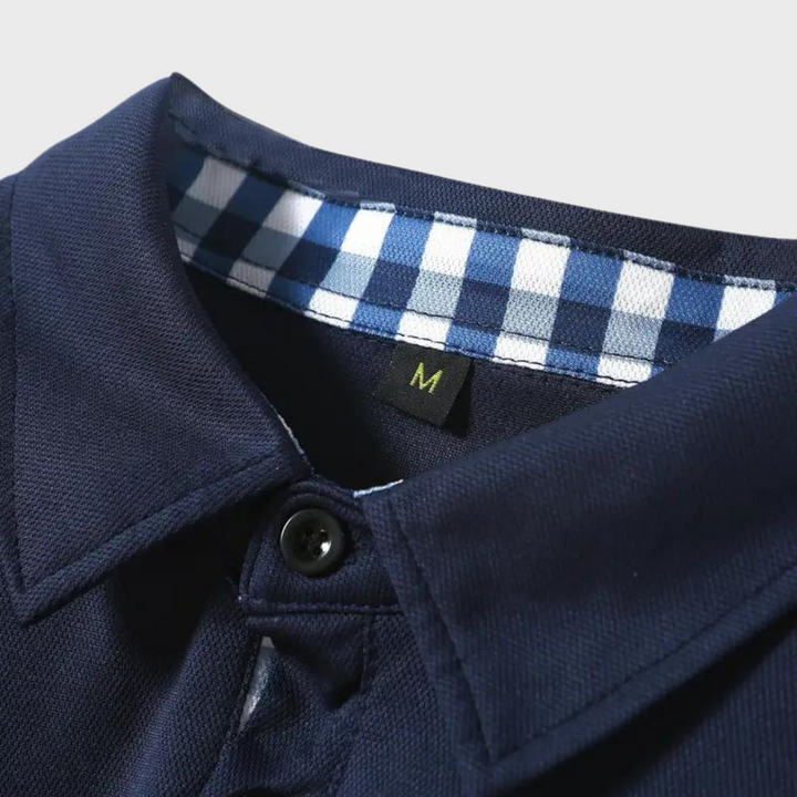 Męska koszulka polo z długim rękawem - Oliver-Czarny-S-Trend Polska