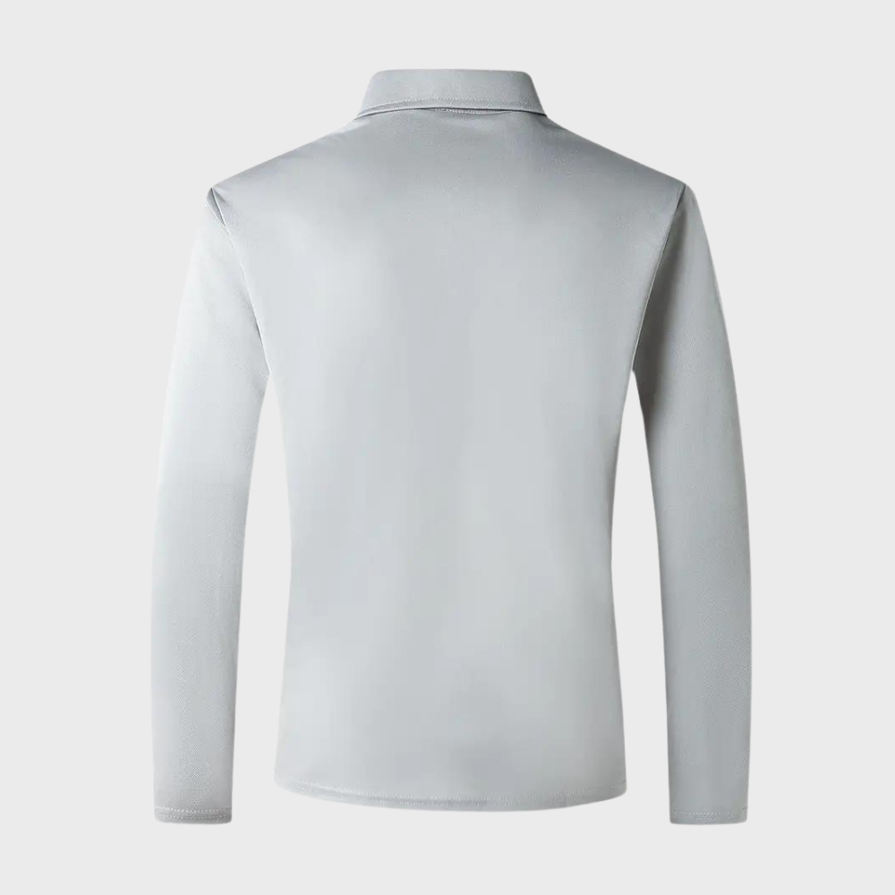 Męska koszulka polo z długim rękawem - Oliver-Czarny-S-Trend Polska