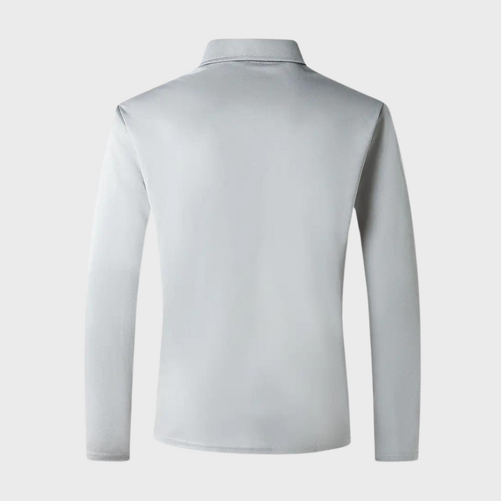 Męska koszulka polo z długim rękawem - Oliver-Czarny-S-Trend Polska
