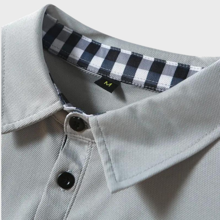 Męska koszulka polo z długim rękawem - Oliver-Czarny-S-Trend Polska