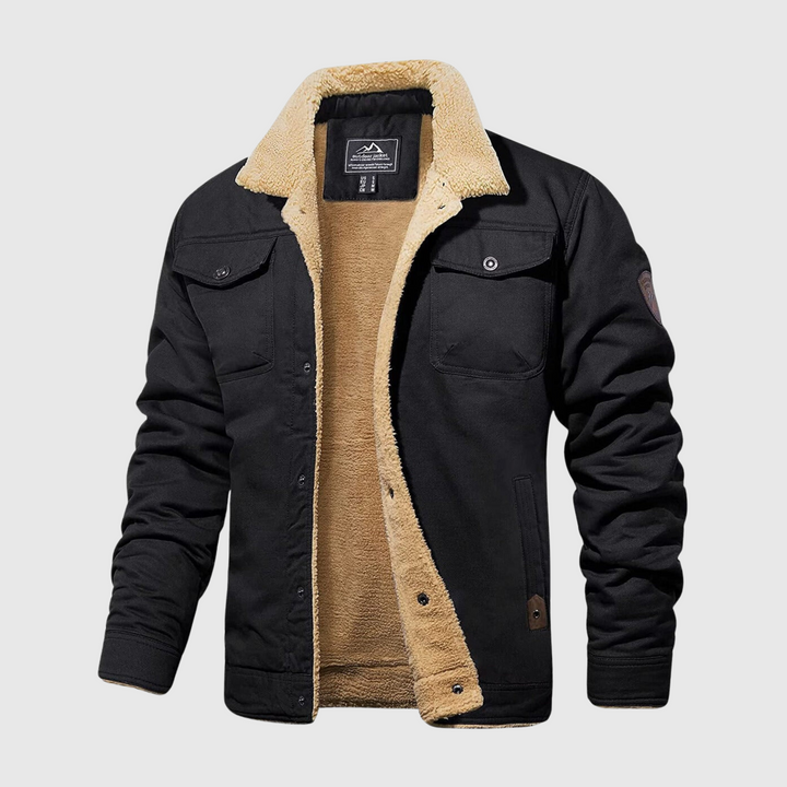 Męska kurtka bomber – Logan-Czarny-S-Trend Polska