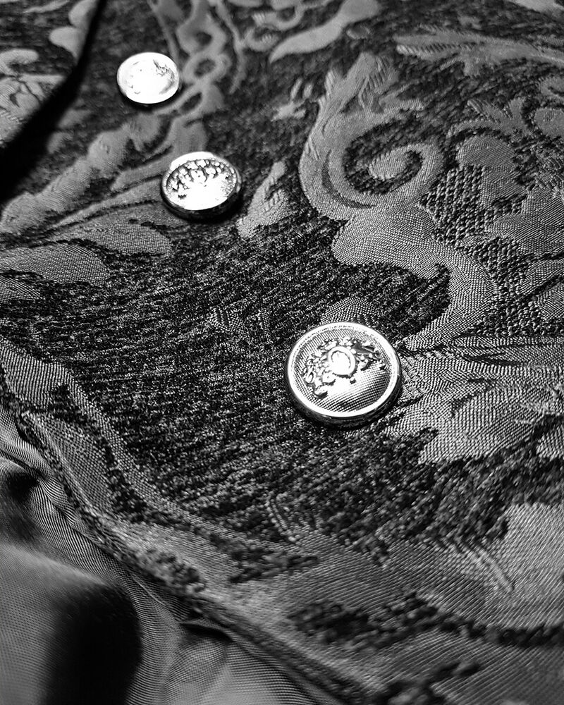 Męska kurtka gothic z wzorem brokatowym - Victor-Czarny-S-Trend Polska