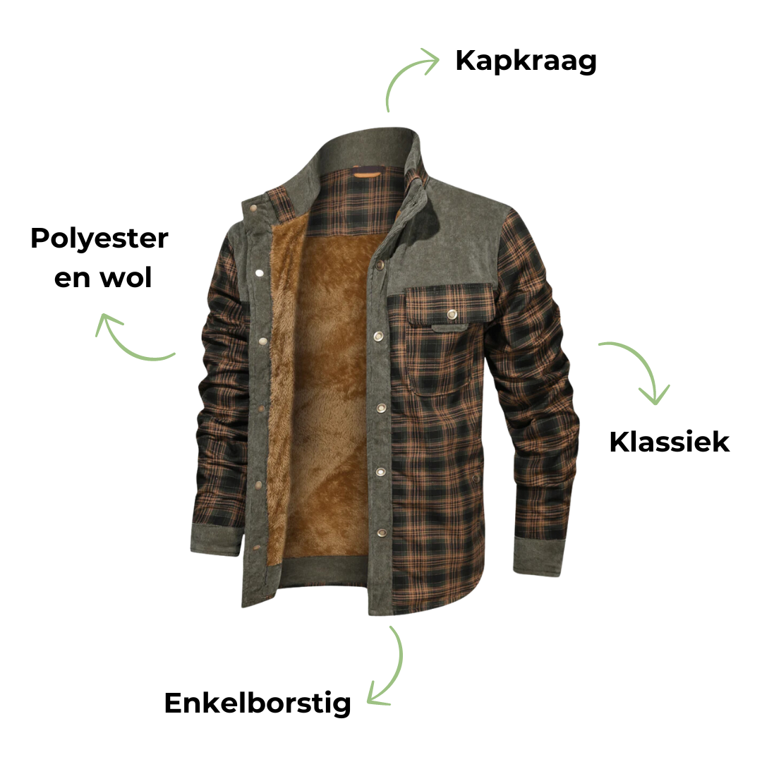 Męska Kurtka w Kratę - Mason-Zielony wojskowy-S-Trend Polska