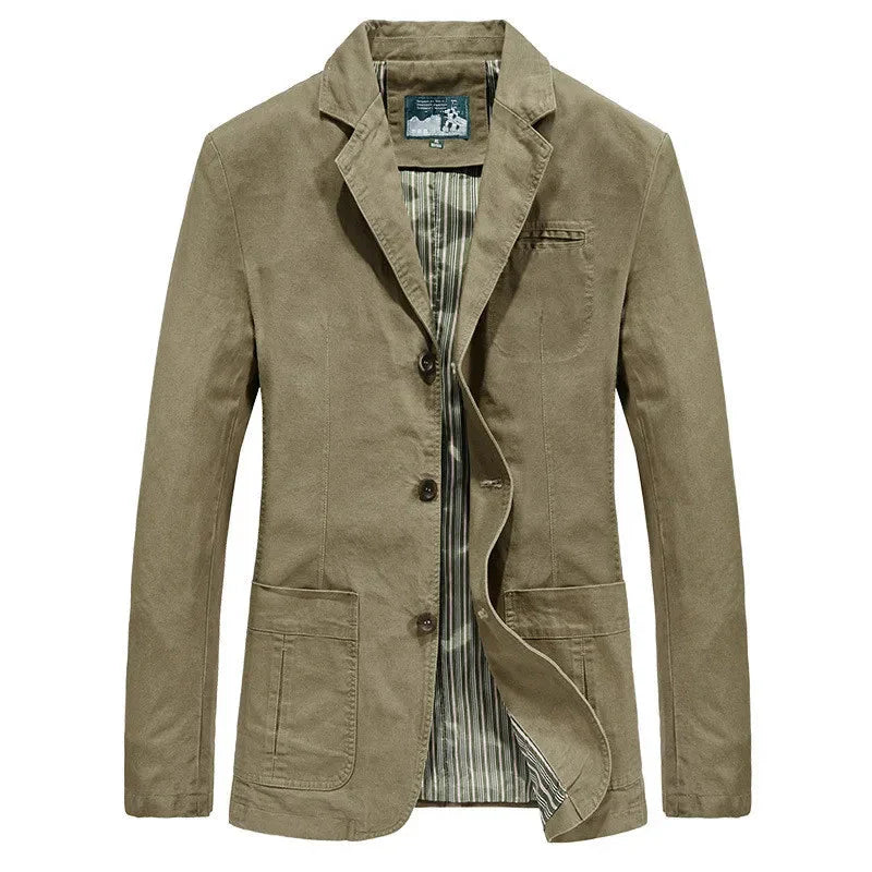 Męska letnia kurtka w stylu vintage i militarnym – Viktor-Khaki-S-Trend Polska