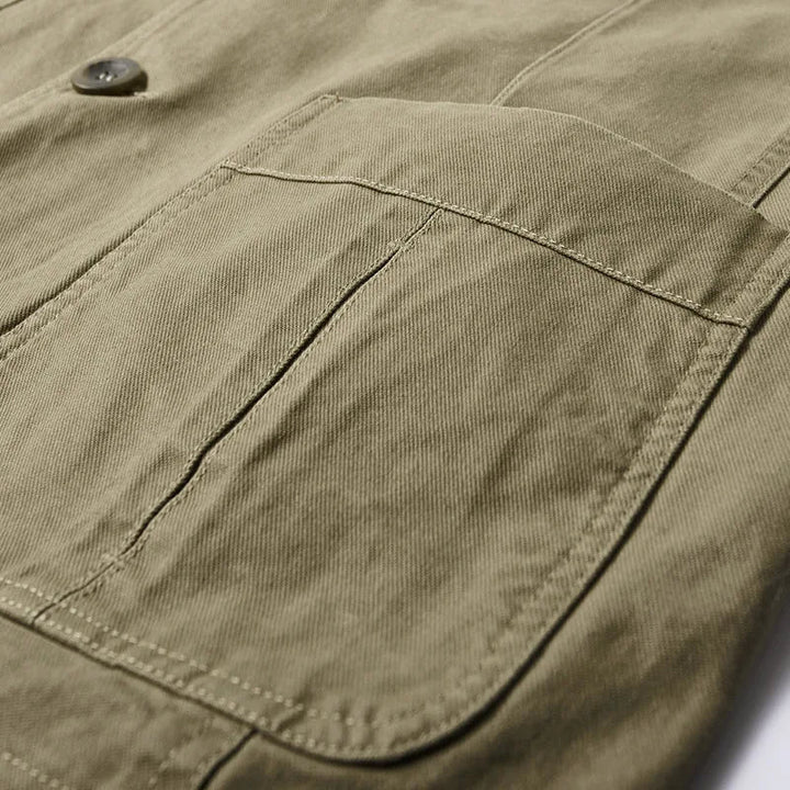Męska letnia kurtka w stylu vintage i militarnym – Viktor-Khaki-S-Trend Polska