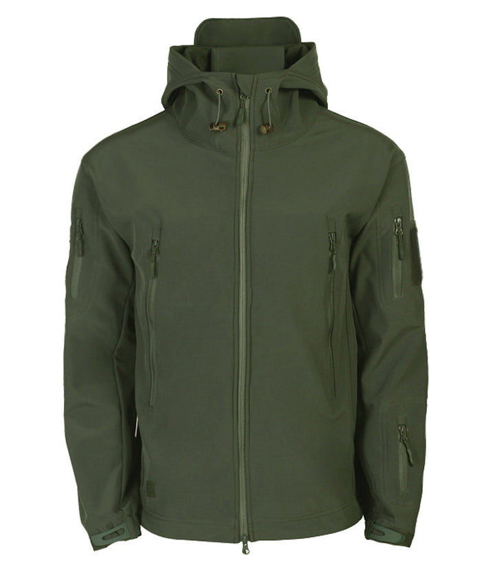 Męska taktyczna wodoodporna kurtka softshell z kapturem - Kai-Czarny-S-Trend Polska