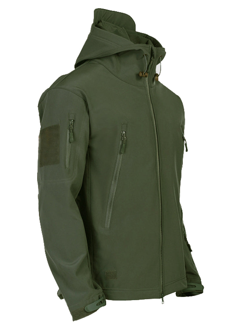 Męska taktyczna wodoodporna kurtka softshell z kapturem - Kai-Czarny-S-Trend Polska