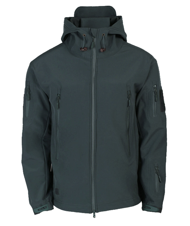 Męska taktyczna wodoodporna kurtka softshell z kapturem - Kai-Czarny-S-Trend Polska