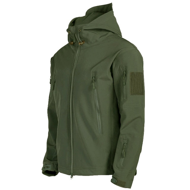 Męska taktyczna wodoodporna kurtka softshell z kapturem - Kai-Zielony-S-Trend Polska