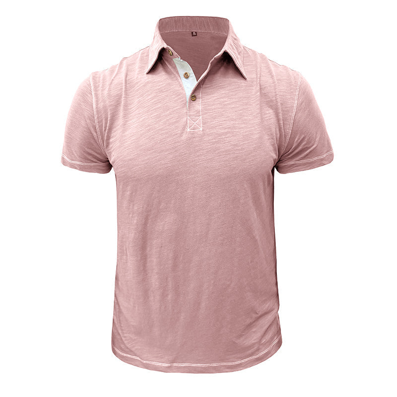 Męski polo z miękkiej bawełny – Matteo-Róża-S-Trend Polska