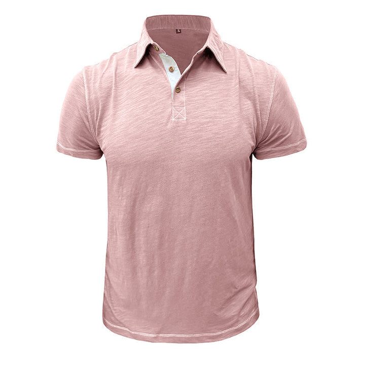 Męski polo z miękkiej bawełny – Matteo-Róża-S-Trend Polska