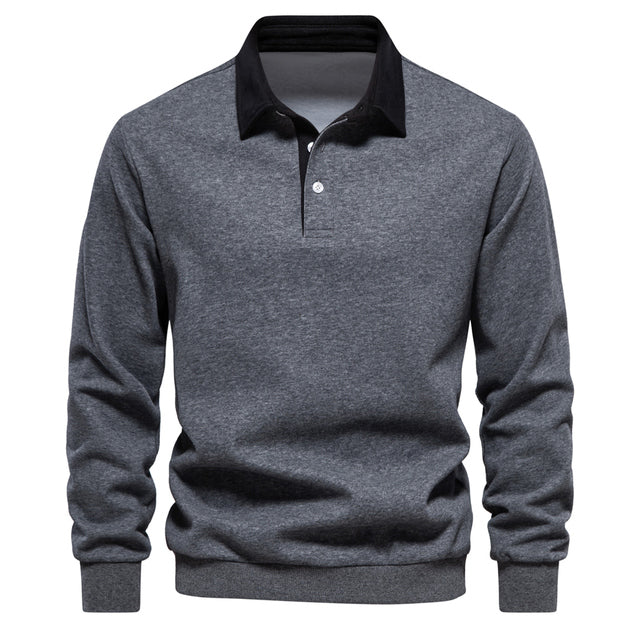 Męski sweter polo – Lorenzo-Ciemnoszary-S-Trend Polska