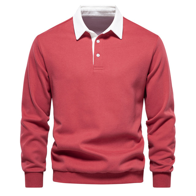 Męski sweter polo – Lorenzo-Rot-S-Trend Polska