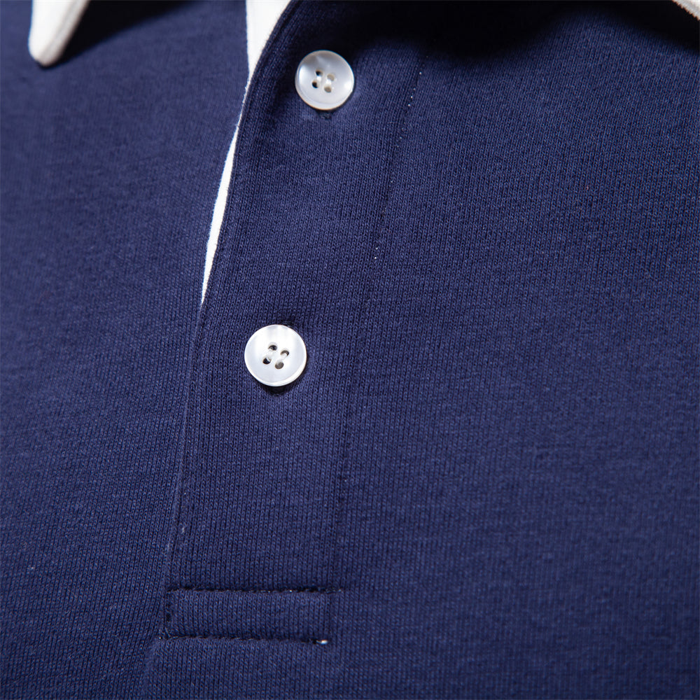 Męski sweter polo – Lorenzo-ciemnoniebieski-S-Trend Polska