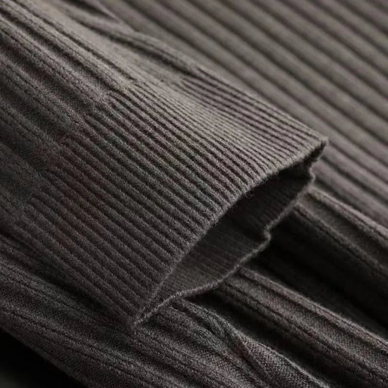 Męski sweter polo z merino z zamek błyskawiczny - Ethan-Czarny-M-Trend Polska