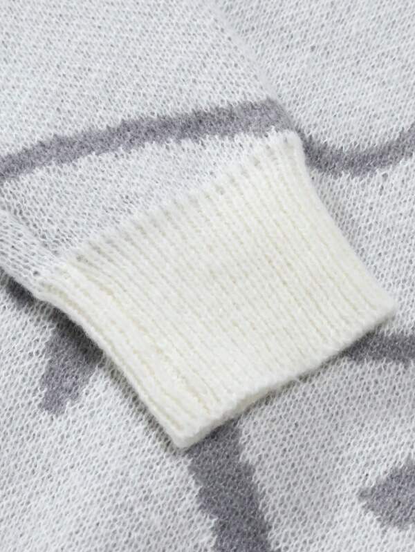 Męski sweter z graficznym nadrukiem - Arvid-Czarny-S-Trend Polska