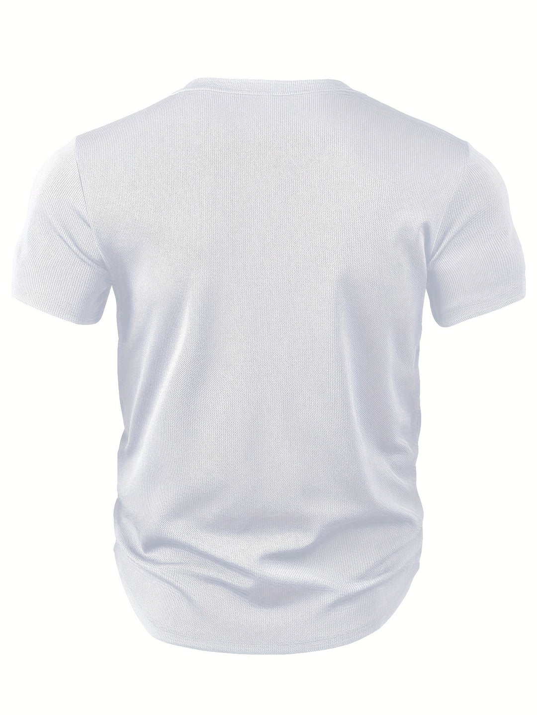 Męski T-shirt z głębokim dekoltem V i teksturą - Rafael-Biały-S-Trend Polska