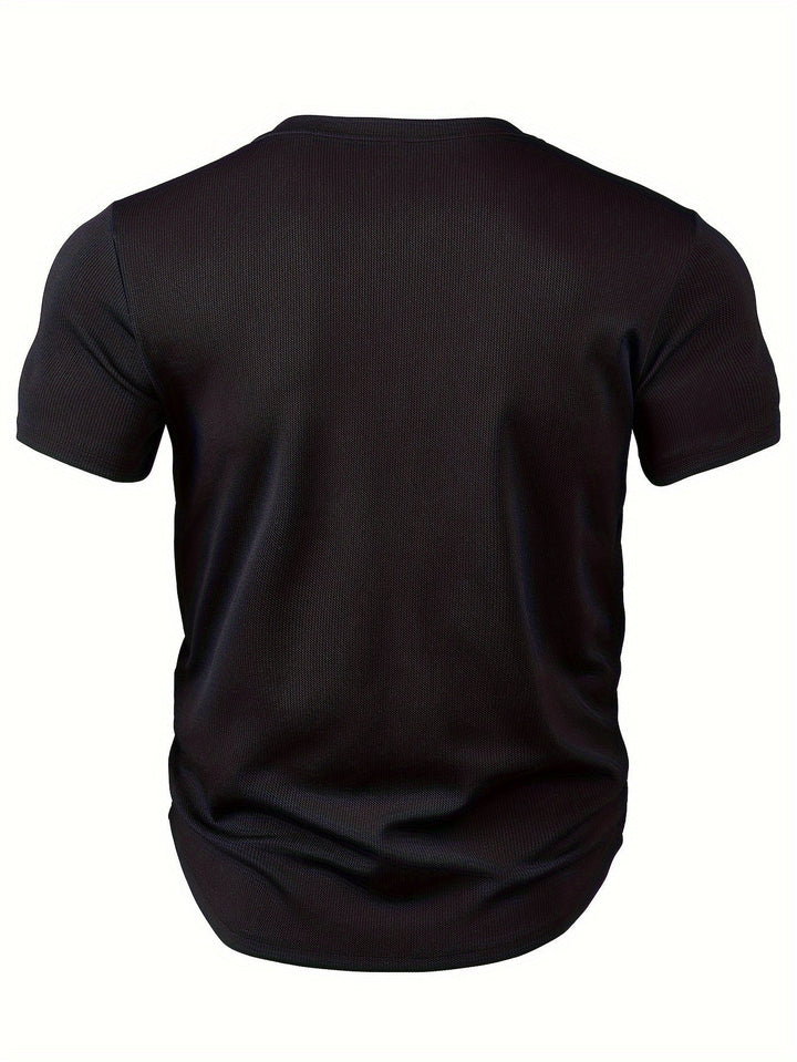 Męski T-shirt z głębokim dekoltem V i teksturą - Rafael-Biały-S-Trend Polska