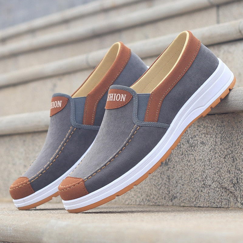 Męskie buty slip-on z płótna – Matteo-Szary-39-Trend Polska