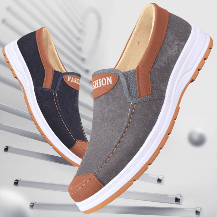 Męskie buty slip-on z płótna – Matteo-Niebieski-39-Trend Polska