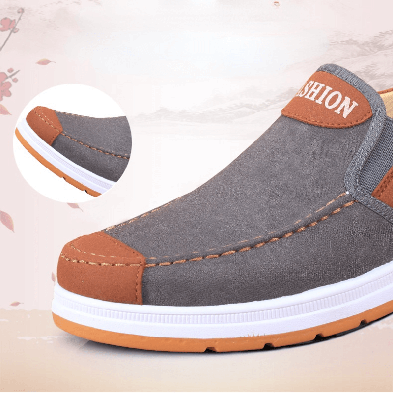 Męskie buty slip-on z płótna – Matteo-Niebieski-39-Trend Polska