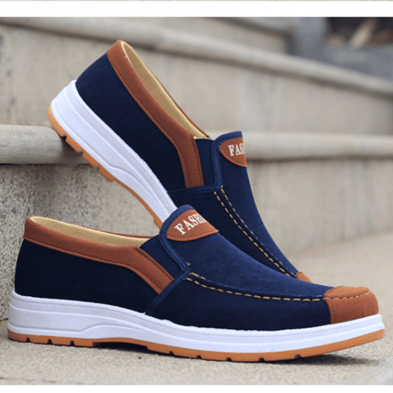 Męskie buty slip-on z płótna – Matteo-Niebieski-39-Trend Polska