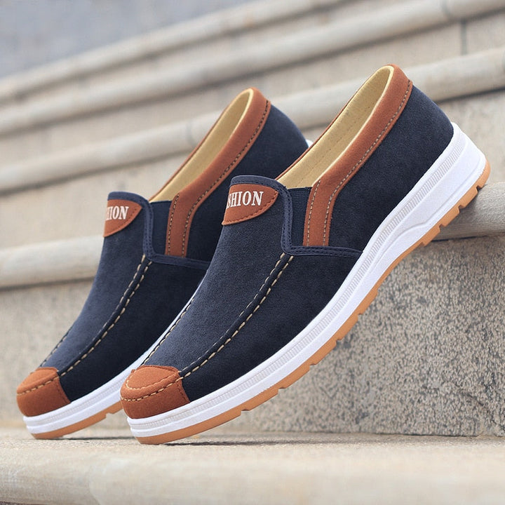 Męskie buty slip-on z płótna – Matteo-Niebieski-39-Trend Polska