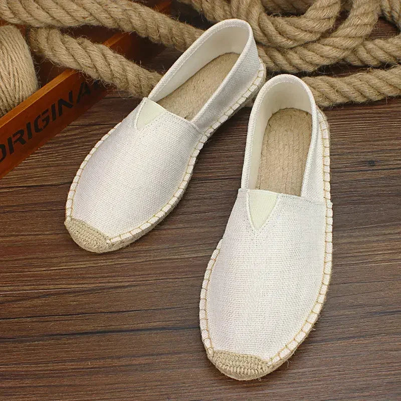 Męskie espadryle z grafiką – Elio-Beżowy-45-Trend Polska