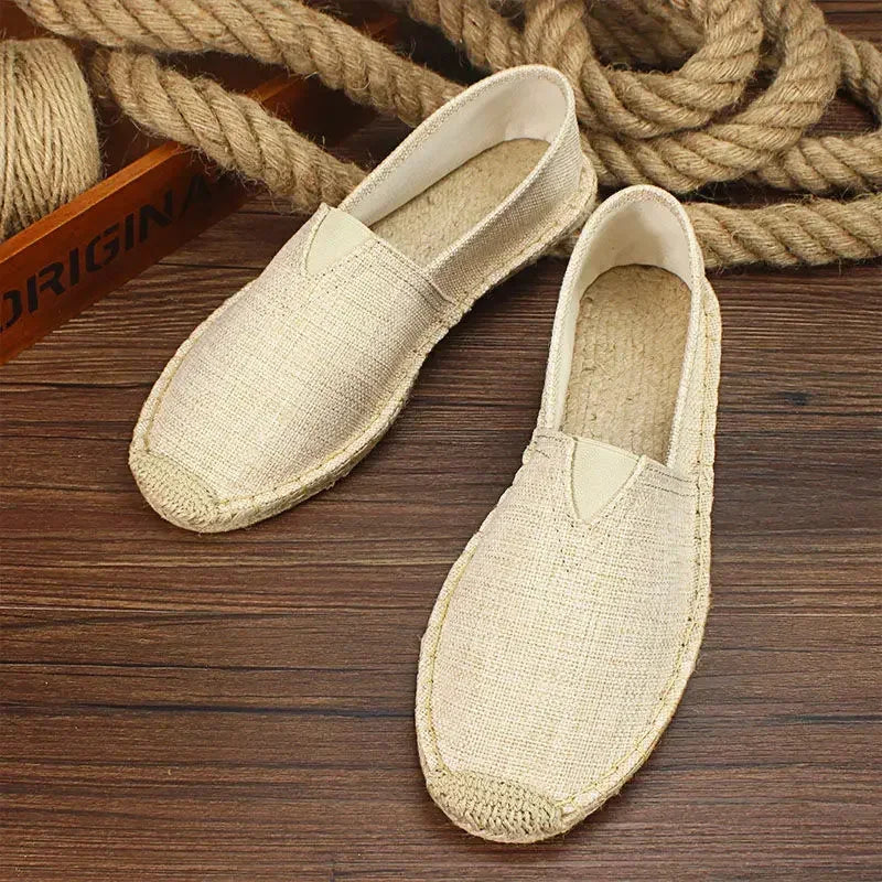 Męskie espadryle z grafiką – Elio-Jasnożółty-39-Trend Polska