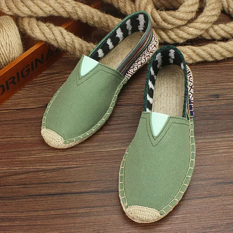 Męskie espadryle z grafiką – Elio-Zielony-45-Trend Polska