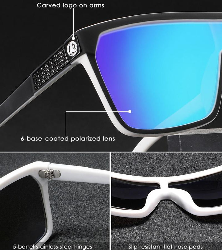 Męskie okulary przeciwsłoneczne z filtrem UV i elastyczną ramką – Jonas-Niebieski-Trend Polska