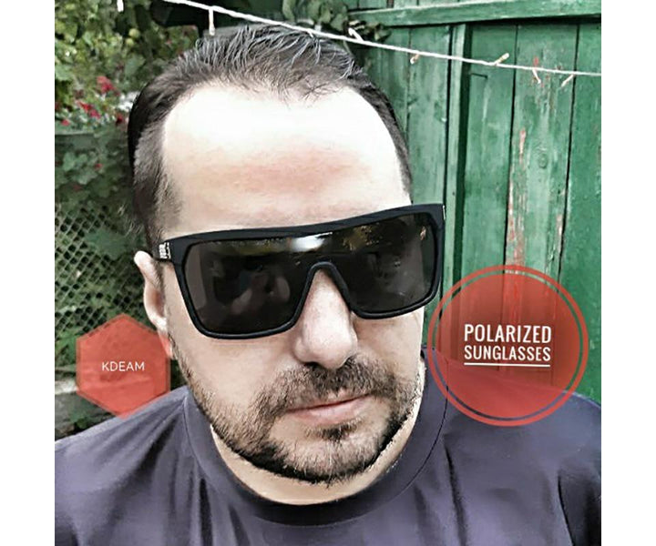 Męskie okulary przeciwsłoneczne z filtrem UV i elastyczną ramką – Jonas-Niebieski-Trend Polska