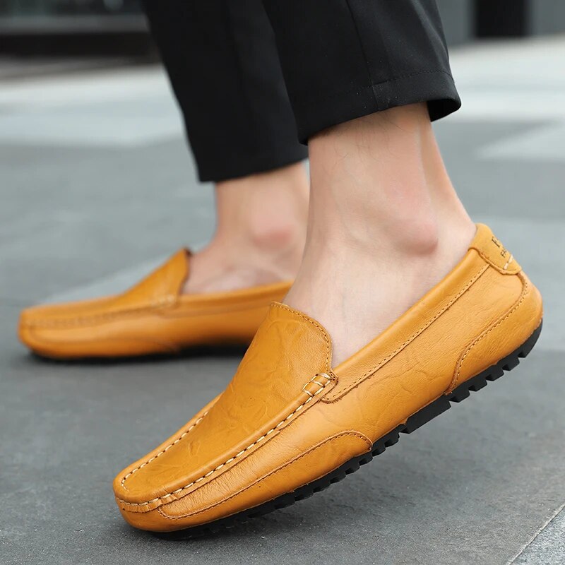 Męskie skórzane loafersy – Damiano-Niebieski-1-39-Trend Polska