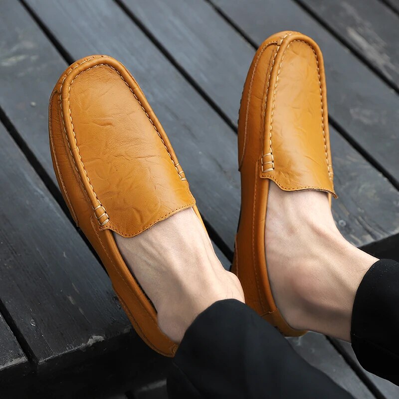 Męskie skórzane loafersy – Damiano-Niebieski-1-39-Trend Polska